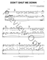 Don't Shut Me Down piano sheet music cover